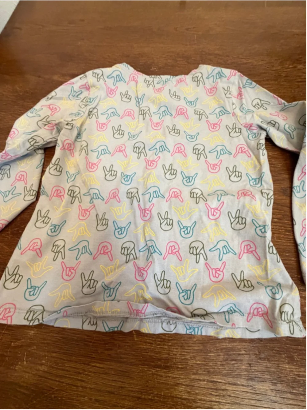 Gymboree Girls Long Sleeve Shirt Size 5 6 Gray Colorful Graphic Print Top
